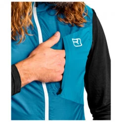 Ortovox Windbreaker Vest - Windstopper -Outdoor Winterkleding Winkel ortovox windbreaker vest windstopper detail 2